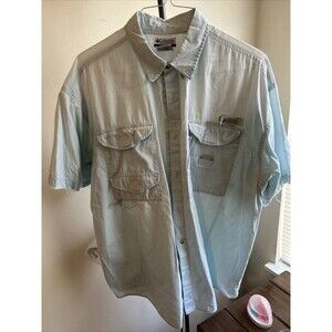 Columbia Men’s Short Sleeve Fishing PFG Shirt - XL LIGHT BLUE